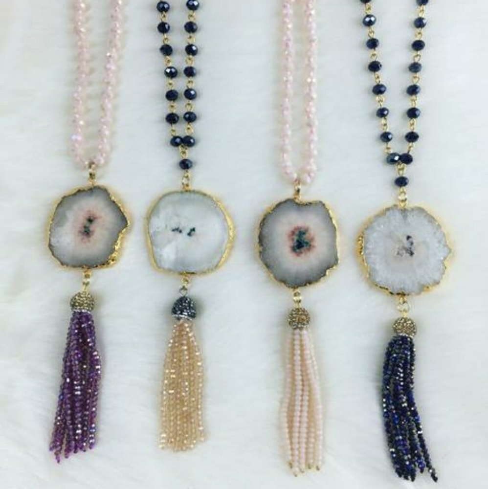 Solar Quartz Tassel Necklaces